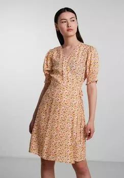 Летнее платье Pieces, светло-желтый