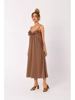 Летнее платье премиум-класса Made Of Emotion, коричневый