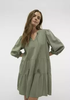 Летнее платье PRETTY 3/4 Vero Moda, зеленый