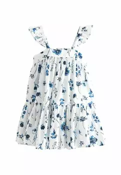 Летнее платье PRINTED TIERED, REGULAR FIT Next, синий