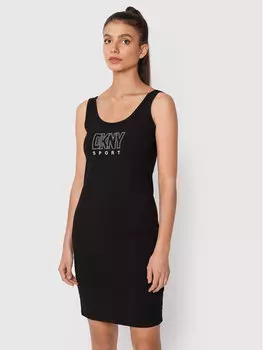 Летнее платье приталенного кроя Dkny Sport, черный