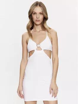 Летнее платье приталенного кроя Pinko, белый