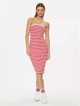Летнее платье приталенного кроя Tommy Jeans, красный