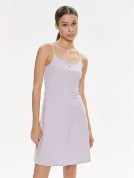 Летнее платье приталенного кроя Tommy Jeans, фиолетовый