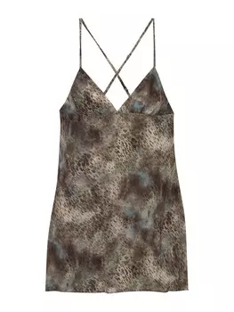 Летнее платье Pull&Bear, цвет Brown/Dark brown