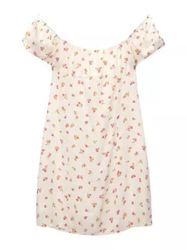 Летнее платье Pull&Bear, цвет Red/White