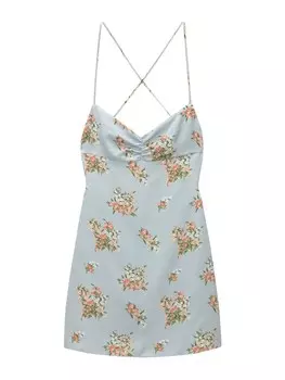 Летнее платье Pull&Bear, пастельный синий