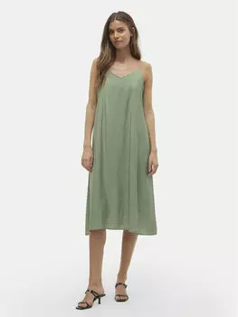Летнее платье regular fit Vero Moda, зеленый