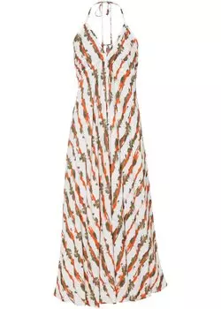 Летнее платье с глубоким вырезом на спине Rainbow, белый