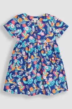 Летнее платье с карманами и пуговицами спереди Jojo Maman Bb, синий