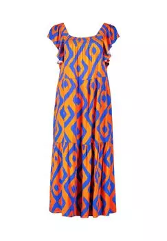 Летнее платье с короткими рукавами CARTOON, цвет Orange Blue