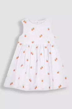 Летнее платье с вышивкой Jojo Maman Bb, оранжевый