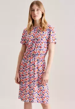 Летнее платье seidensticker "Black Rose", с коротким рукавом и принтом вокруг шеи, красный