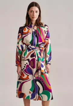 Летнее платье seidensticker "Black Rose", с принтом вокруг шеи, цвет Ecru
