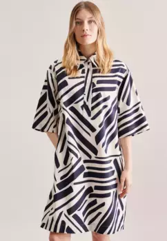 Летнее платье seidensticker "Black Rose", воротник с короткими рукавами и принтом, синий