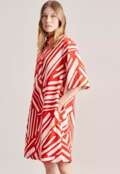 Летнее платье seidensticker "Black Rose", воротник с короткими рукавами и принтом, красный