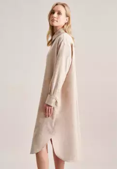 Летнее платье seidensticker "Black Rose", воротник с длинными рукавами, однотонный меланжевый цвет, коричневый