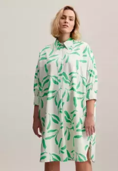 Летнее платье Seidensticker, воротник с принтом, рукав 3/4, цвет Ecru