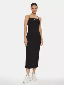 Летнее платье slim fit Tommy Jeans, черный