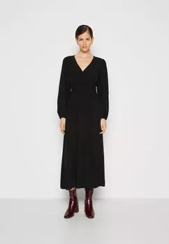 Летнее платье Smock Waist Midi Dress GAP, черный
