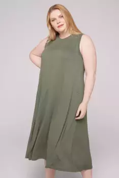 Летнее платье SOCCX с принтом этикетки, цвет Desert Olive