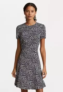 Летнее платье Sophia Short Sleeve Day Dress Polo Ralph Lauren, цвет cream/navy