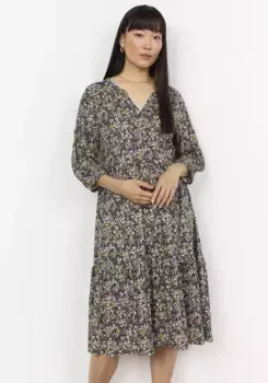 Летнее платье soyaconcept "SC-FELICITY AOP 479", цвет 3391C Yellow Combi