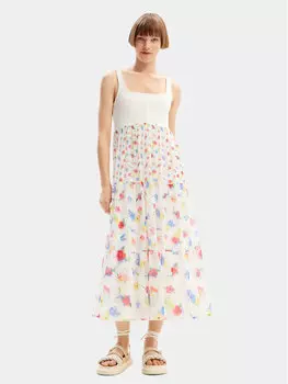 Летнее платье стандартного кроя Desigual, белый
