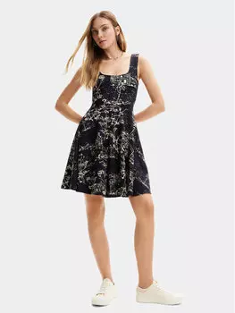 Летнее платье стандартного кроя Desigual, черный