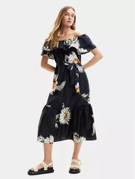 Летнее платье стандартного кроя Desigual, черный