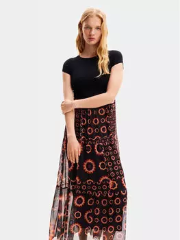 Летнее платье стандартного кроя Desigual, черный