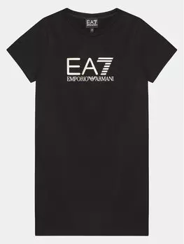 Летнее платье стандартного кроя Ea7 Emporio Armani, черный
