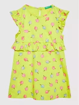 Летнее платье стандартного кроя United Colors Of Benetton, желтый
