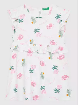 Летнее платье стандартного кроя United Colors Of Benetton, белый