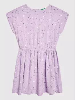 Летнее платье стандартного кроя United Colors Of Benetton, фиолетовый