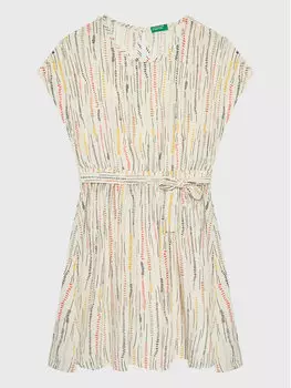 Летнее платье стандартного кроя United Colors Of Benetton, бежевый
