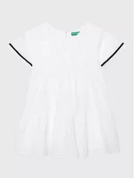 Летнее платье стандартного кроя United Colors Of Benetton, белый