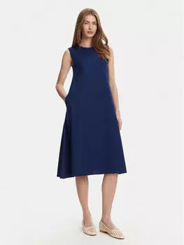 Летнее платье стандартный крой BL495 Selmark, синий