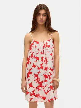 Летнее платье стандартный крой Dicthe 10323634 Vero Moda, красный