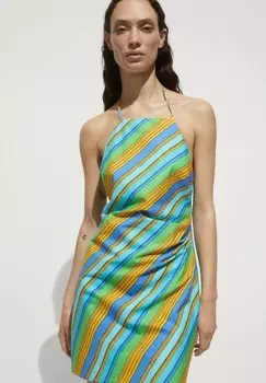 Летнее платье STRIPI Mango, синий