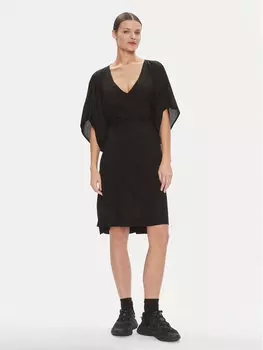 Летнее платье свободного кроя Ea7 Emporio Armani, черный