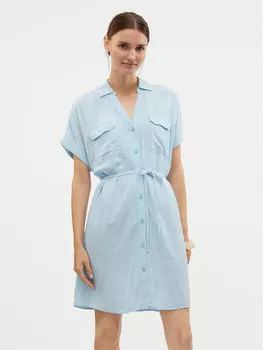 Летнее платье свободного покроя Linn 10323027 Vero Moda, голубой