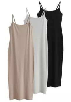 Летнее платье The Set, цвет Beige/Grey/Black