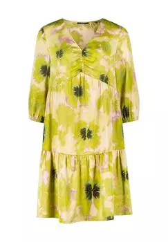 Летнее платье, V-образный вырез, рукав три четверти, женское zero, цвет Greengreen