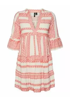 Летнее платье Vero Moda, бледно-розовый меланж