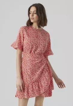 Летнее платье Vero Moda, темно-красный