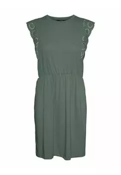 Летнее платье Vero Moda, зеленый меланж