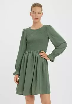Летнее платье Vero Moda, зеленый меланж