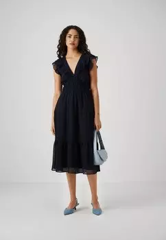 Летнее платье Vmemilie Capsleeve Calf Dress Vero Moda, темно-синее