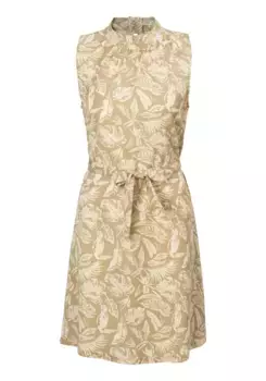 Летнее платье в стиле Ragwear "ANGYC PRINT ORG", с воротником-халтером, застежкой на пуговицы и каплевидным вырезом сзади, цвет Sand